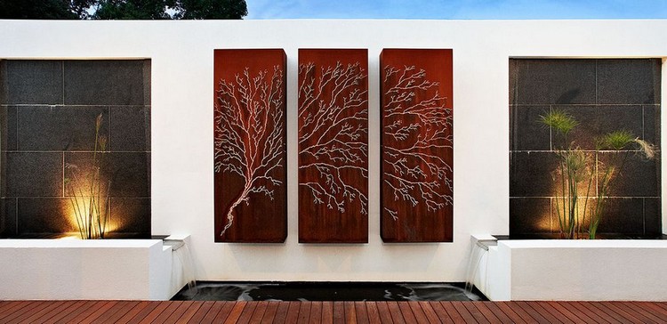 décoration-mur-extérieur-tryptique-motif-arbre-pierre-peinture