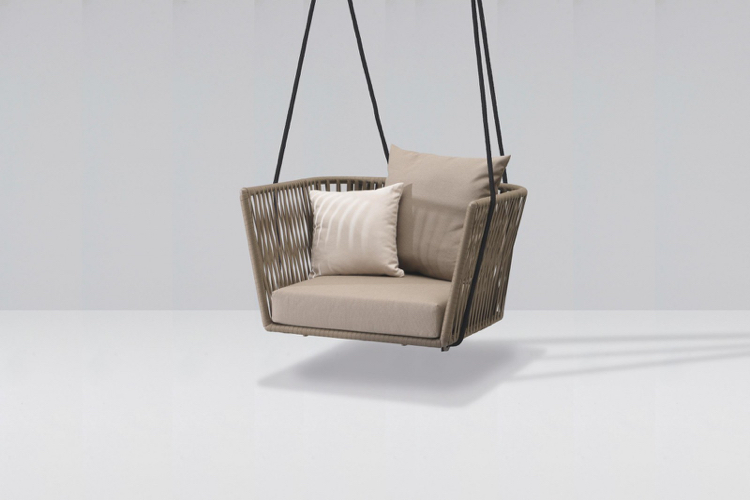 fauteuil de jardin suspendu -corde-polyester-alu-Bitta-KETTAL