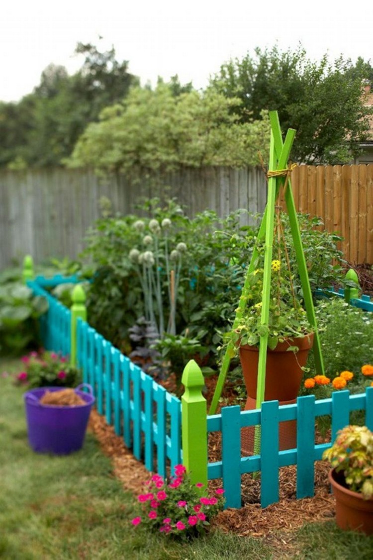 idées pour un jardin carré-parreterre-coloré