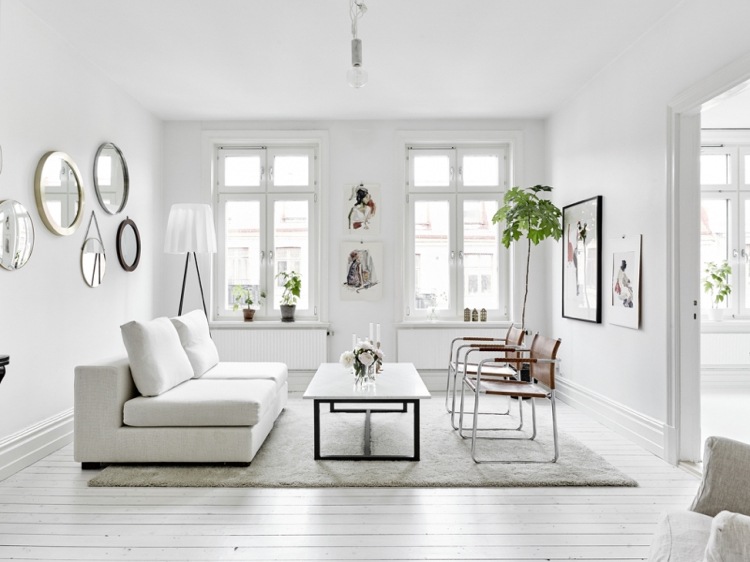 Intérieur blanc et bois – 40 idées inspirantes à emprunter Pequeños idées Salon