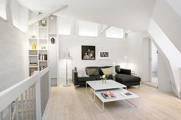 Intérieur blanc et bois – 40 idées inspirantes à emprunter Pequeños idées Salon