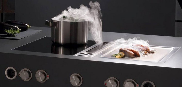 meuble kitchenette avec plaques-cuisson-induction-plancha-intégrée