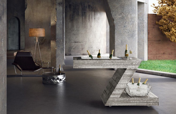 Meuble kitchenette de design italien pour intérieur et extérieur Fait table désign cuisine de
