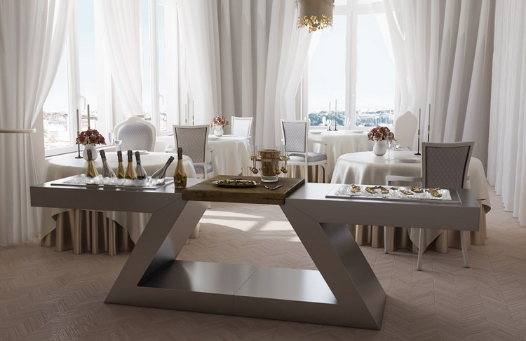 Meuble kitchenette de design italien pour intérieur et extérieur Fait table désign cuisine de