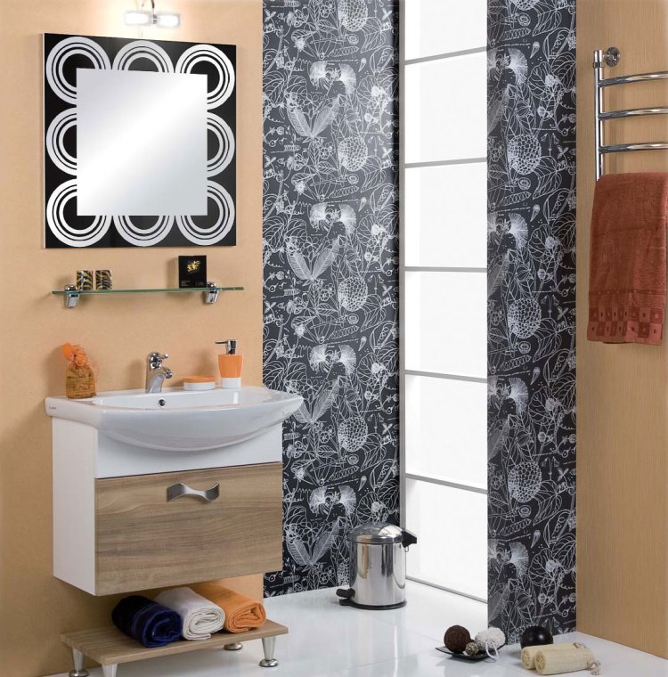 mobilier-salle-bain-bois-blanc-laqué-miroir-design
