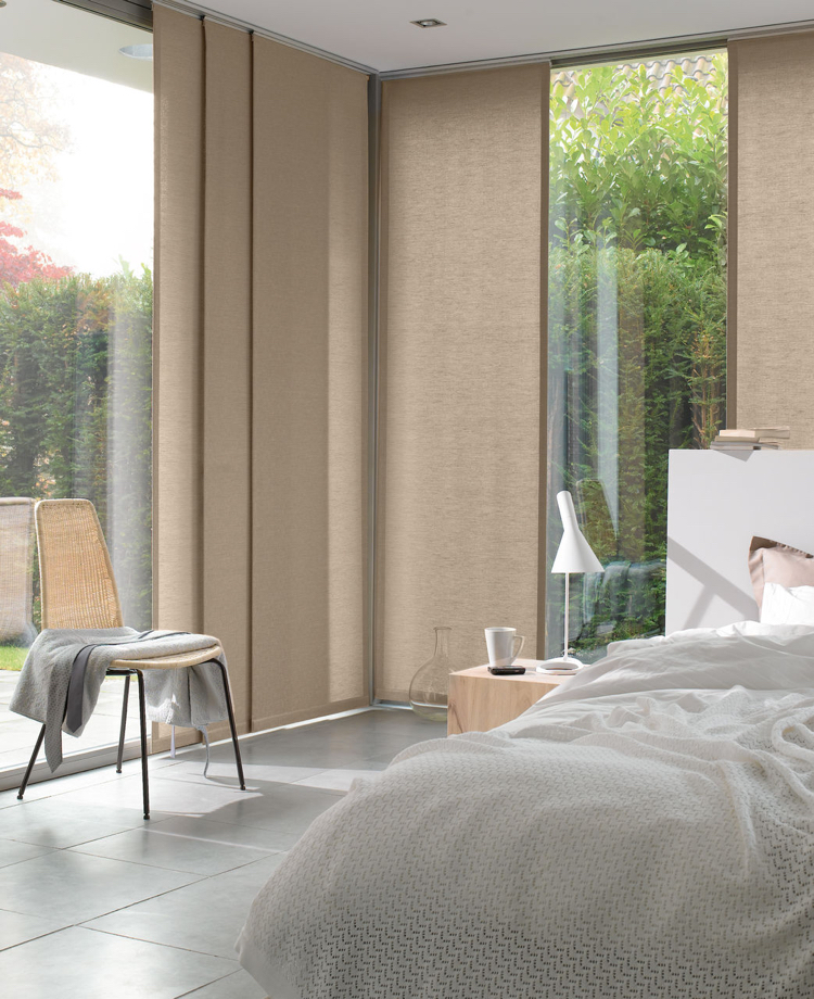 panneau japonais -tissu-beige-chambre-coucher-moderne