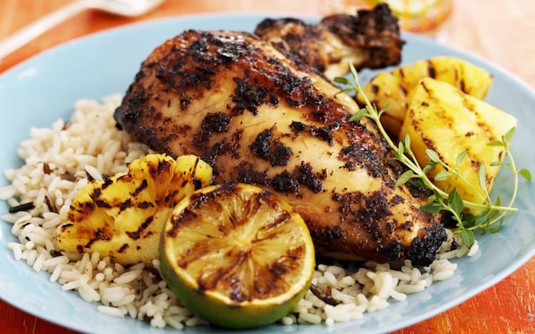 recette-barbecue-poulet-Jamie-Oliver-jerk-chiken-ananas-grillé-canapé-riz