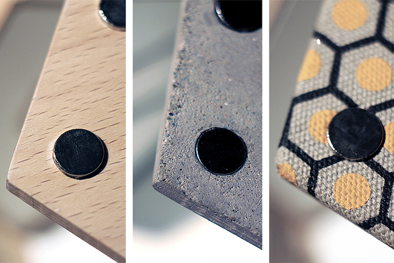 gros plan sur les aimants des segments adaptables du système d'éclairage multifonctionnel système-éclairage-magnétique-multifonctionnel-gros-plan-aimants