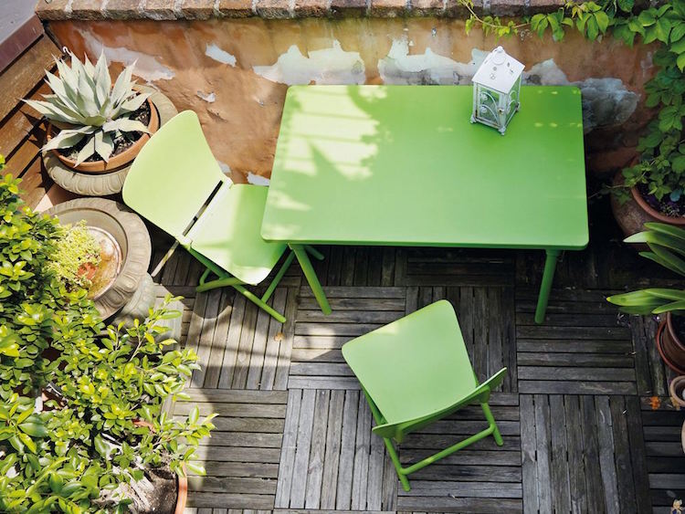 table-chaise-jardin-balcon-terrasse-polypropylène-vert-Zic-via-Nardi-Raffaello-Galiotto