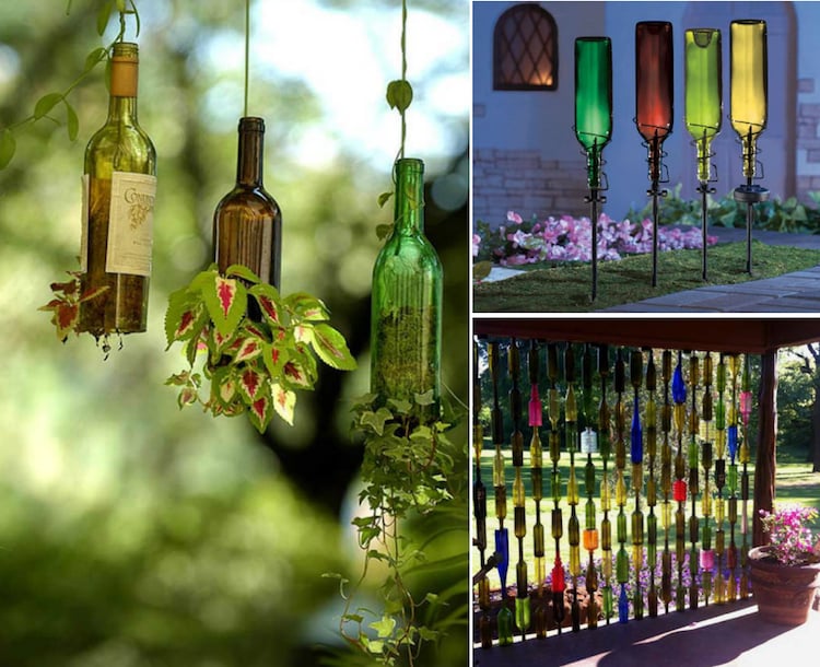 décor-jardin-faire-soi-même-objets-récup-bouteilles-réutilisées