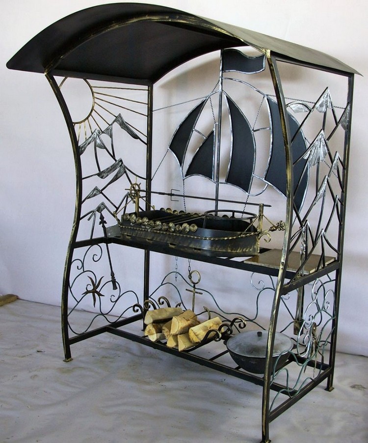 fabriquer-barbecue-ger-forgé-motifs-artistiques-noir