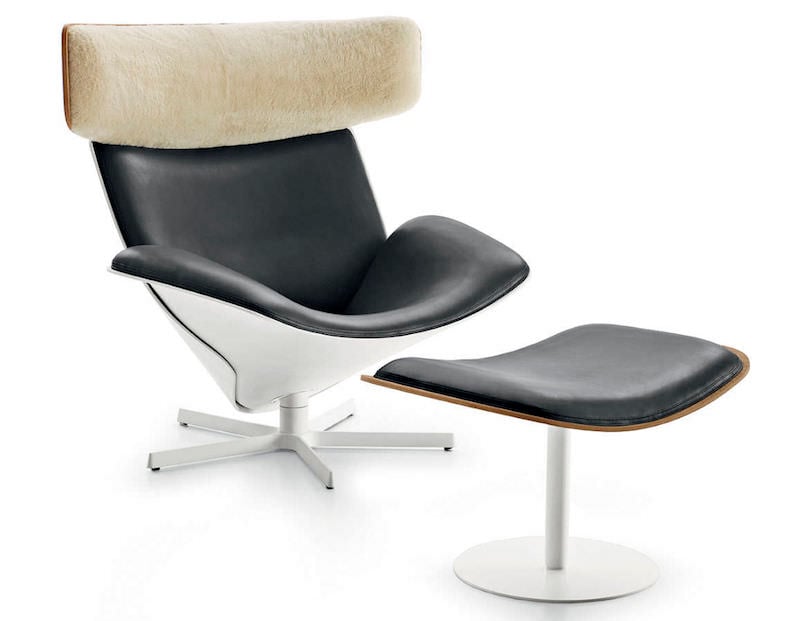 fauteuil relax design-italien-style-scandinave-cuir-alu-mérinos