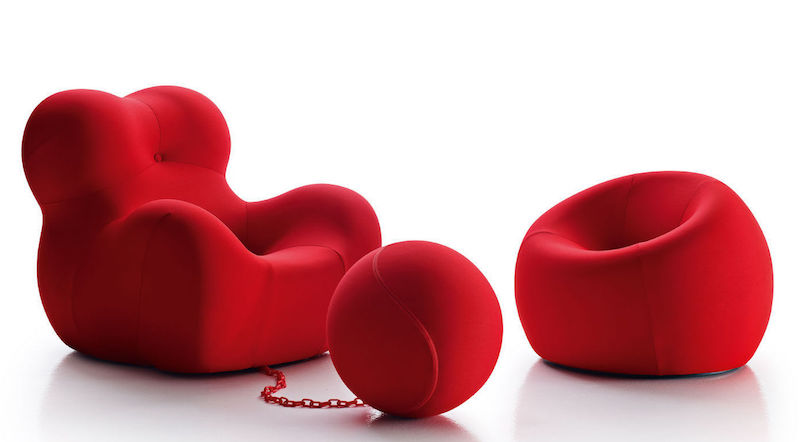 fauteuil relax enfant-mousse-polyester-rouge-vif-pouf-repose-pieds