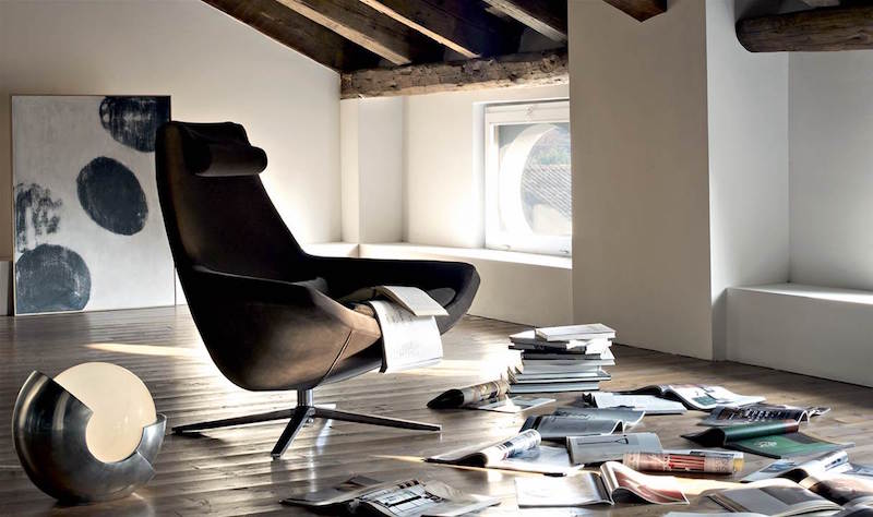 fauteuil de relaxation pivotant-design-italien-Metropolitan-14-pied-central-étoile