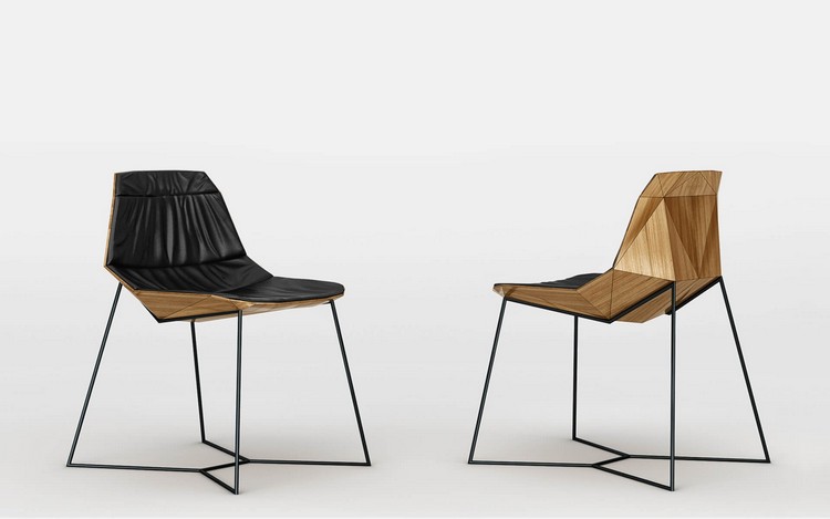 fauteuils design piètement-aluminium-coque-bois-collection-Lotus-Enne