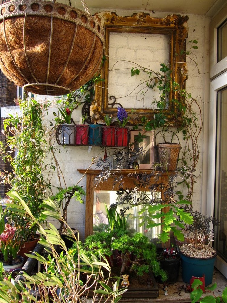 herbes aromatiques balcon ambiance-vintage-miroir