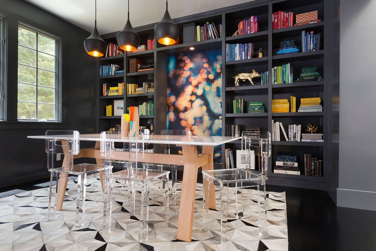 meuble salle à manger moderne bibliothèque-bois-massif