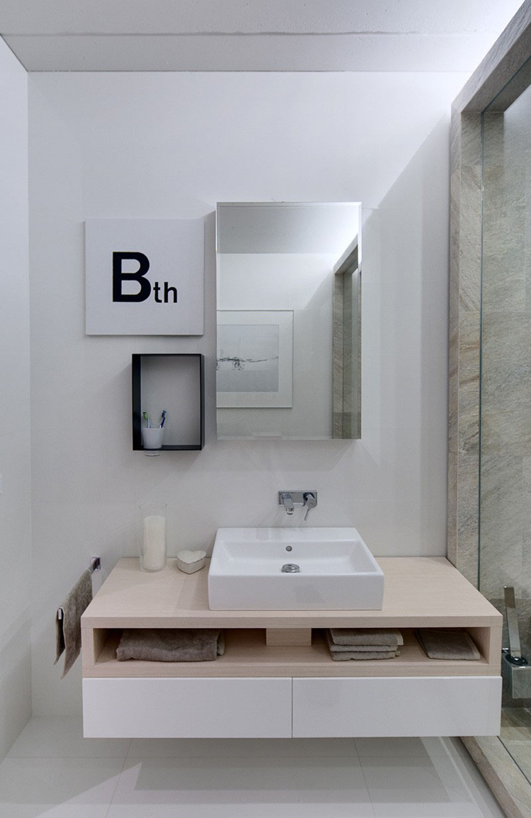 meuble sous lavabo salle de bain -bois-blond-blanc-tiroirs-compartiment-rangement