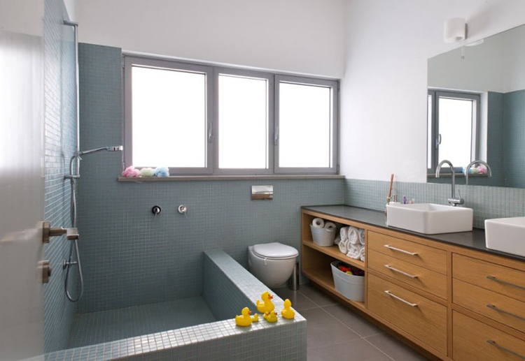 Meuble sous lavabo salle de bain dot  d  tag res ouvertes