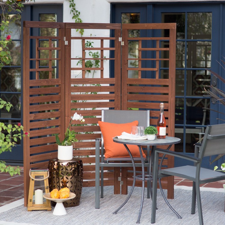 paravent de jardin design-bois-massif-meubles-acier-rable-ronde