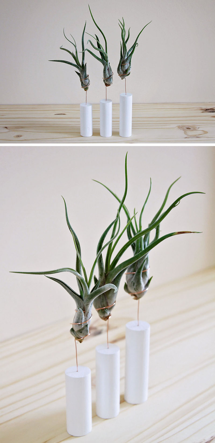 petit pot de fleur -porte-plante-minimaliste-blanc-cuivre