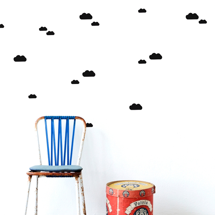 stickers muraux -design-style-scandinave-nuages-noirs