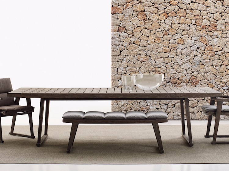 table jardin design -rectangulaire-bois-GIO-B-B-Italia