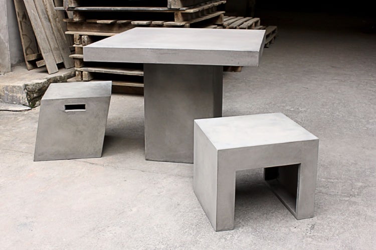 table jardin design -tabourets-béton-ultraléger-T