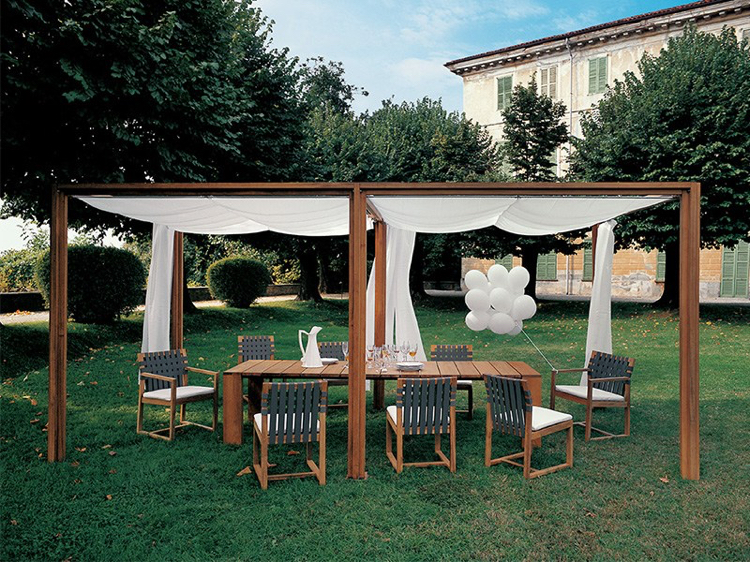 table jardin design -teck-rectangulaire-PIER-RODA