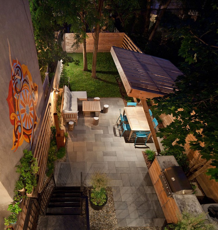 terrasse-jardin-moderne-idées-revêtement-sol