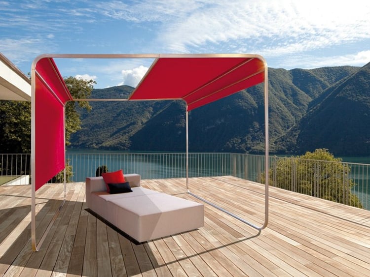 tonnelle -design-moderne-structure-alu-rideaux-rouges-SHANGRILA-April Furniture