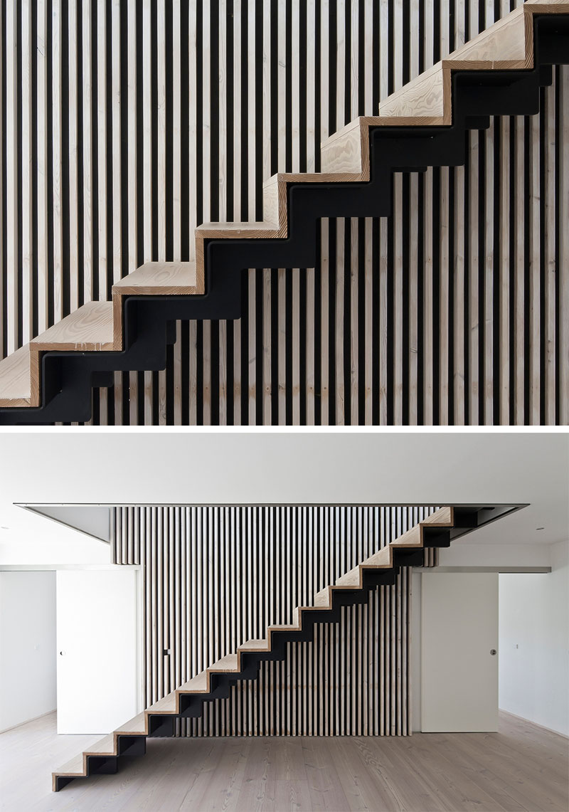 escalier-intérieur-droit-design-moderne-acier-noir-bois