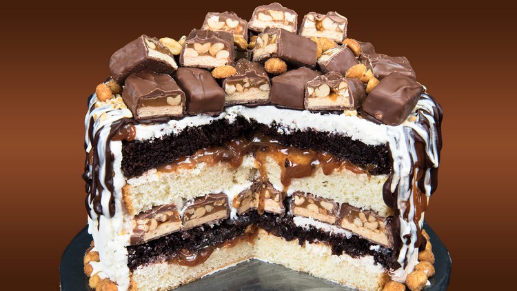 gâteau-bonbons-caramel-chocolat-idée-dessert-léger