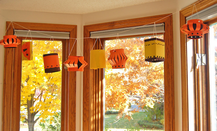 lanterne en papier -bricolage-automne-décoration-intérieur