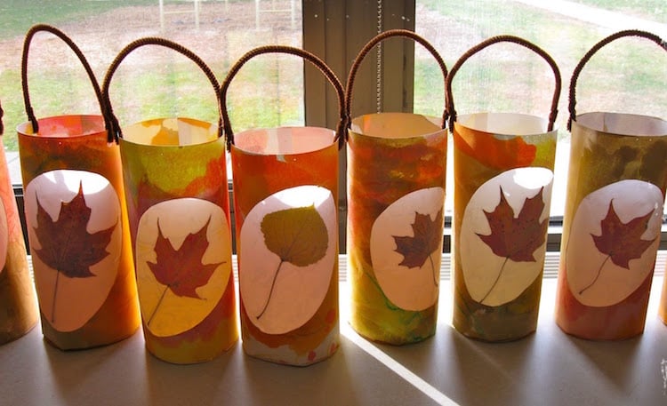 lanterne en papier -faire-soi-même-feuilles-automne-cure-pipes