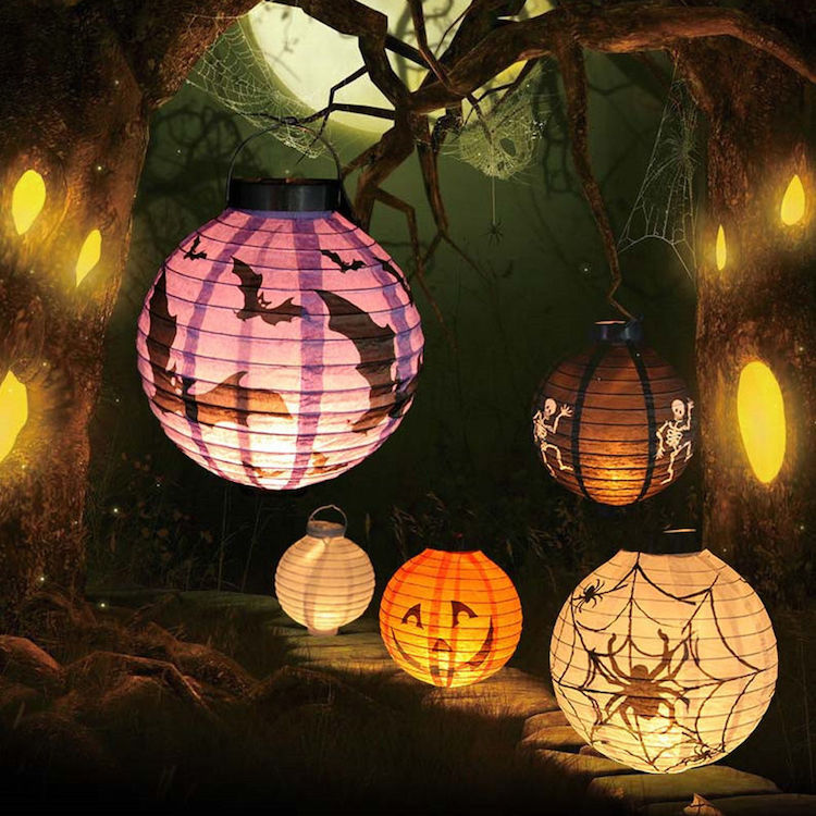 lanterne en papier -led-lanterne-suspendre-déco-halloween