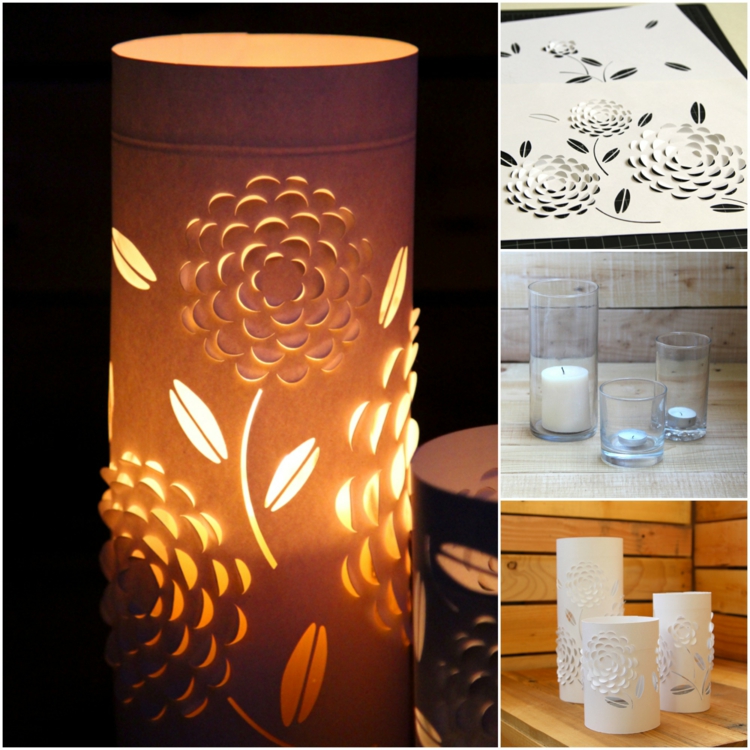 lanterne en papier -motifs-floraux-3d-déco-table-automne