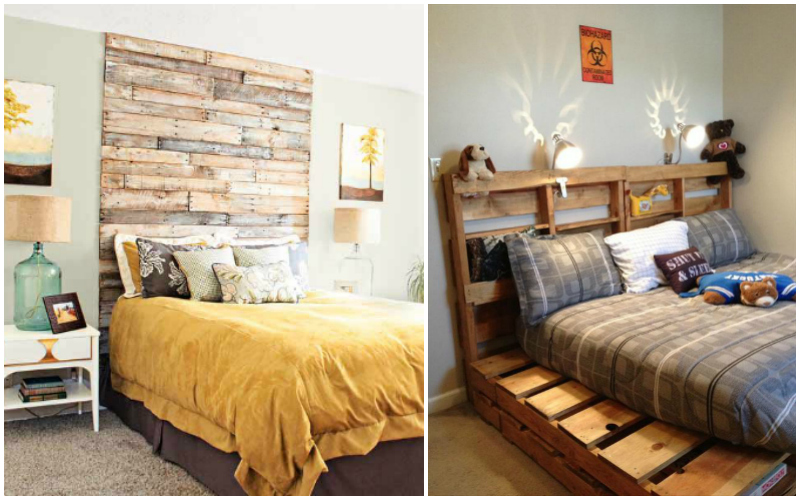 meuble en palette de bois pour la chambre-coucher-adulte-ado-tête-lit-assortie