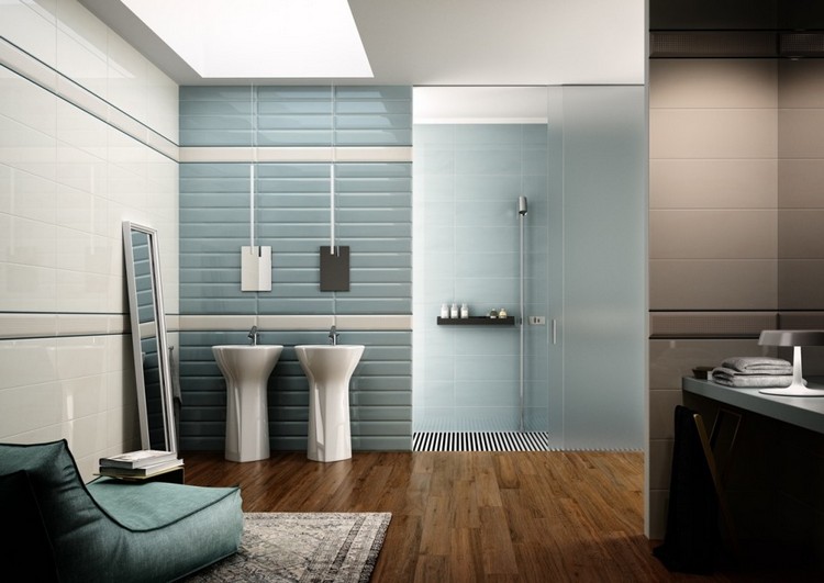 parquet-salle-bain-moderne-peinture-bleue-lit-joir-cuir
