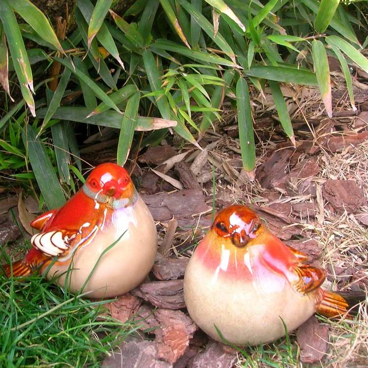 poterie de jardin -figurines-oiseaux-céramique