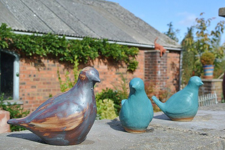 poterie de jardin -figurines-oiseaux-céramique