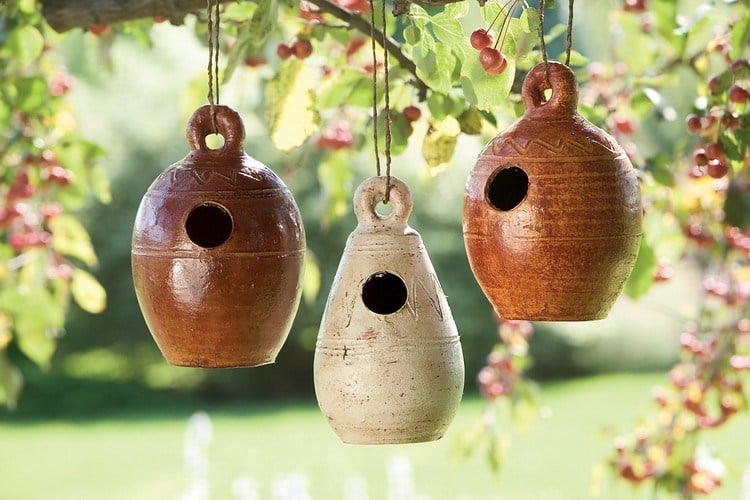 poterie de jardin -idée-maison-oiseaux-argile-diy