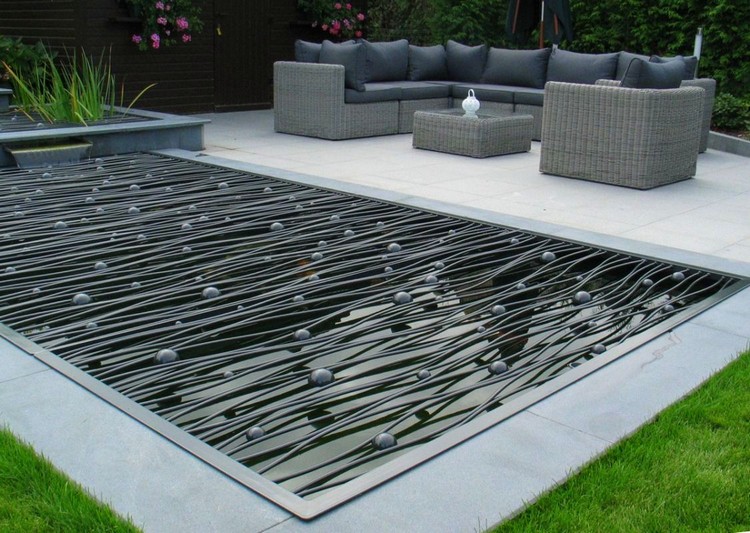 protection bassin de jardin –grillage-métal-design-moderne-terrasse-contemporaine