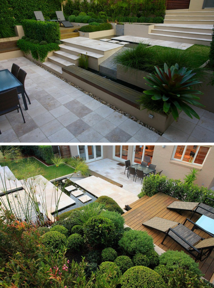 terrasse-hang-teich-idee-liegestuehle-patio-terrassengestaltung-buchsbaum
