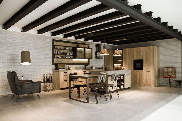 Ãlot de cuisine et espace de repas intégré pour créer un coin ... Deco cuisine avec table intégrée