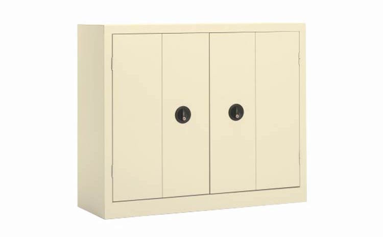 armoire-métallique-basse-résistante-porte-pliante-beige-H100