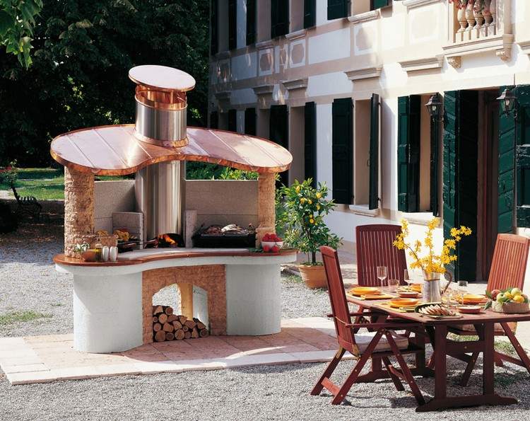 Barbecue en pierre pour équiper la cuisine d'été en 35 idées ... Cheminée Exterieure Créatif