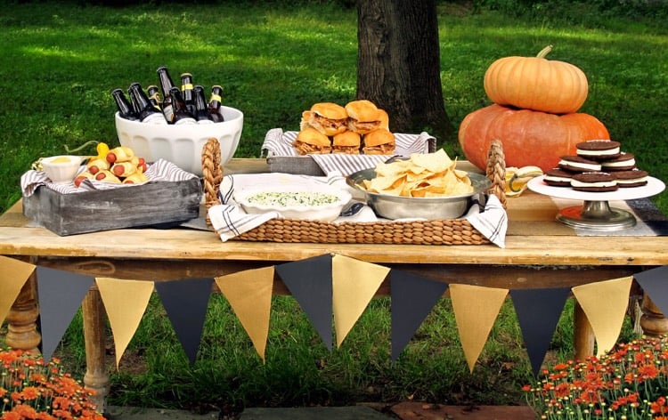 deco table automne -party-jardin-fanionas-jardinière-automnale-chrysanthèmes-buffet