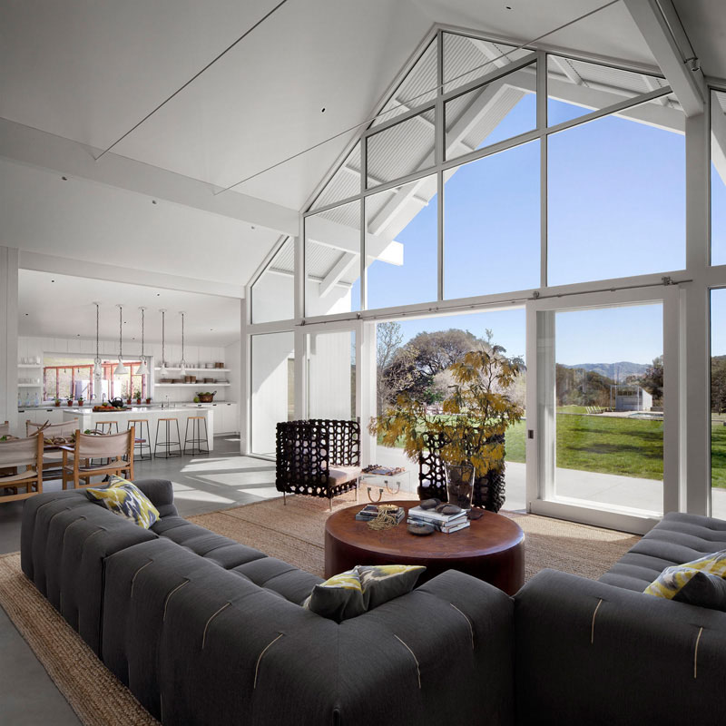 fenêtres sur mesure sol-plafond-maison-grange-Californie