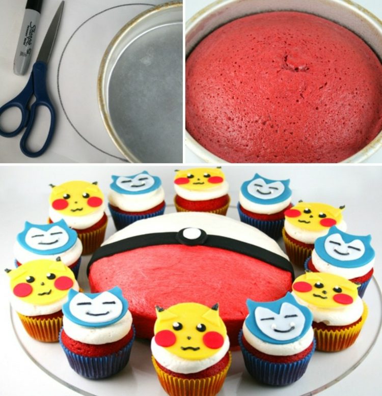 gâteau anniversaire enfant thème-idée-déco-pokémon-muffins